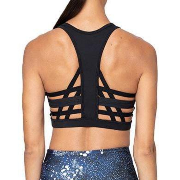 whisper Other - WHISPER Macy Black Strappy Full Coverage Sport Bra